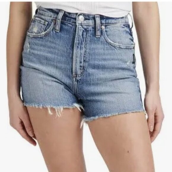 SILVER JEANS Women's Denim Shorts 28 Hi-Rise Eco-Friendly Distressed Sum… - Picture 11 of 13